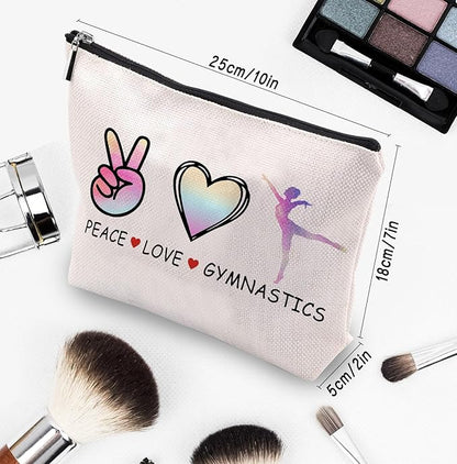 Cosmetic Makeup Bag Gifts for Gymnastics Lover Women, Gymnastic Coach Gift, Gymnastics Athletics Birthday Gifts for Her Friend Sister Daughter