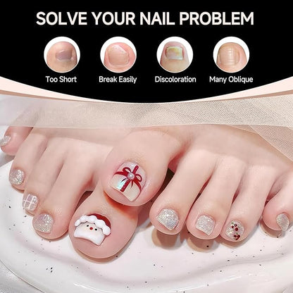 UNA GELLA Toe Nail Tips 312 Pcs Square Round Full Cover Fake Toe Nails Press On Clear 15 Sizes Pre-shape Soft Gel Toe Nail Tips Double Matte Acrylic Toenails for Nail Extensions DIY Home Nail Salon