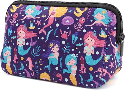 Cosmetic Bag Waterproof Neoprene Zipper Pouch Travel Portable Toiletry Makeup Bags Organizer Case for Women and Girls