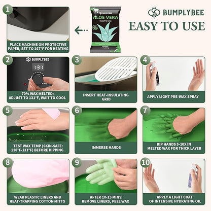 7000ml Paraffin Wax Machine for Hand and Feet-Black Hand Wax Paraffin Machine for Hands with 10pcs Aloe Vera Paraffin Bath Refills，Foot Care Kit,Moisturizing and Exfoliating