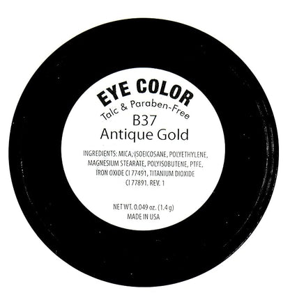Antique Gold Carmel Bronze Shimmer Pressed Powder Single Vegan Eyeshadow; Talc, Paraben & Cruelty Free
