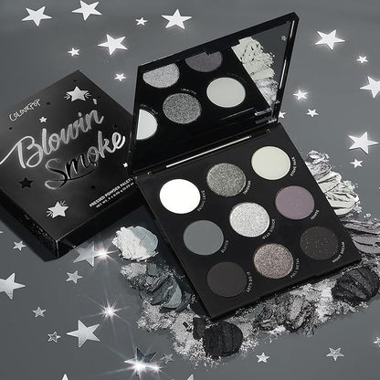 ColourPop Blowin' Smoke Eyeshadow Palette - Silver & Smokey Eye Eyeshadow Palette with Metallic & Matte Finishes - High-Pigment Eye Makeup with Long-Wearing Formula (0.3 oz)