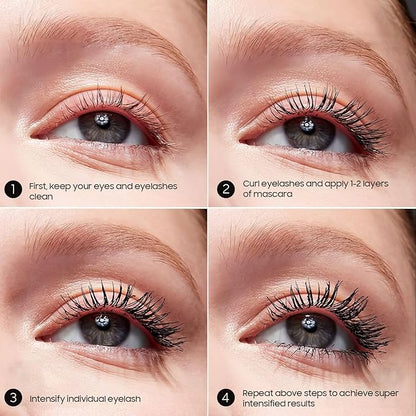 Waterproof Mascara Black, Mascara Volume and Length, Defining, Curling, Multiplying, Buildable Formula No Clumping for a Charming Curling Eye Makeup