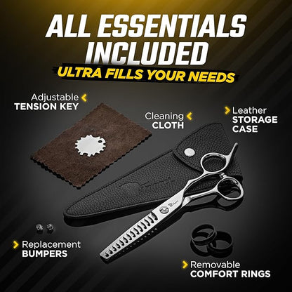 Fagaci Hair Thinning Scissors 6" with 440C Steel, Ultra Sharp & Superior Cuts Texturizing Shears, Extreme Durability Texturizing Scissors, Barber Thinning Shears, Hair Cutting for Women & Men