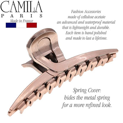 Camila Paris CP2597 French Hair Clip for Women, Narrow, Strong Hold Grip Double Teeth Girls Hair Claw Clips Jaw, Fashion Durable Styling Hair Accessories for Women, Made in France