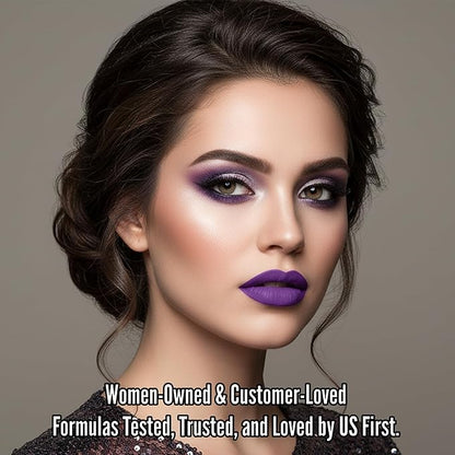 Mynena Pearl Purple Long Lasting Lipstick for Women Waterproof & Transfer-Proof | Hydrating with Shea Butter | Bold Pigment Matte Color Lip Stain | Talc-Free & Vegan Product that Performs | Sofia
