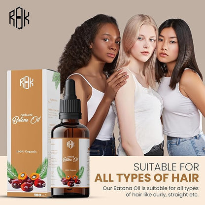 Batana Oil for Hair Growth Natural Scalp Oil for Strengthening, Repairing Damaged Hair, and Encouraging New Growth Pure & Paraben-Free Hair Growth Oil with Easy Dropper Lid and Eyelash kit