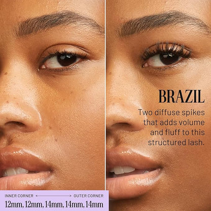 Lilac St - Brazil Dramatic Faux Eyelash Clusters (10mm) - Dense & Distinctive Look - DIY Lash Extension Wisps - Lightweight & Lifelike - Lasts 10 Days - Korean Silk - Cruelty Free, Vegan - 10 Lashes