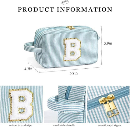 YOOLIFE Bridesmaid Proposal Gifts - Wedding Day, Bridal Shower, Bride To Be, Maid of Honor, Bachelorette Party - Initial Makeup Bags for Women E