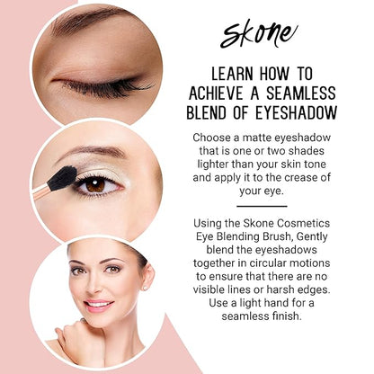 Skone Cosmetics Blending Eye Brush - Synthetic Eye Blending Brush - Professional Grade Nylon Blending Brush Used To Blend Eye Shadow Edges and Fine Lines - Blending Brush For Makeup Eyeshadow