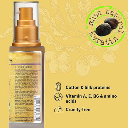 Savannah Hair Therapy Hair Oil with Shea Butter for Frizzy, Dry & Damaged Hair, Hydrating Keratin Treatment Oil, 1.69oz/50ml