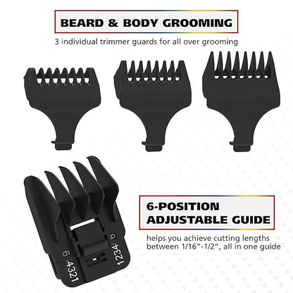 Wahl USA Pro Series Platinum Corded Clipper & Corded Trimmer for Home Haircutting with Color Coded Guide Combs – Model 79804-100