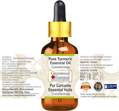 Greenwood Essential Turmeric Essential Oil (Curcuma Longa) Steam Distilled 1250ml (42.2 oz)