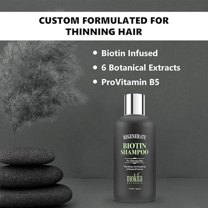 Hair Volumizing and Regrowth Shampoo for Thinning Hair, Sulfate-Free & Vegan-Friendly, 8.5 Ounces