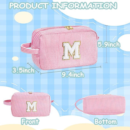 YOOLIFE Gifts for Teen Girls - Personalized Initial Makeup Bag, Birthday Gifts for Women Sister Friend Daughter Girls Kids