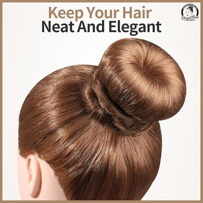 Teenitor Hair Bun Maker for Kids Girls - Hair Donuts, Ballet Bun in 4 Sizes, Light Brown