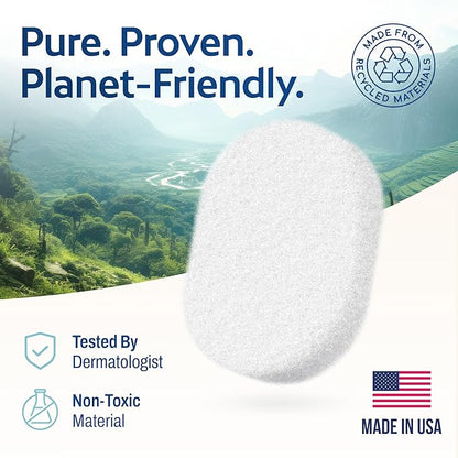 HartFelt Bath Sponges for Shower | Oval Body Wash Scrubber for Exfoliating Skin | Clean and Refresh Body, Back & Arms | Chemical-Free Body Sponge | Made in USA - Pack of 4