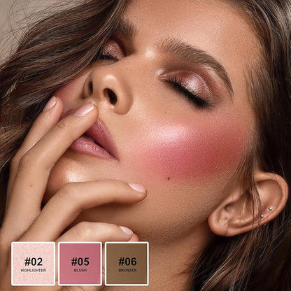 Lezero 3Pcs Contour Stick Makeup Kit, Shades with Highlighter, Blush and Bronzer Stick for Sculpt the Face and All Skin Type, Long Lasting, Smooth, Dewy & Matte Finish, LIGHT MEDIUM