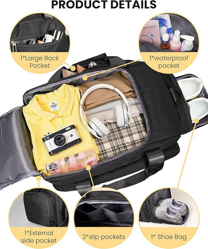 Teen Girl Gift Trendy Stuff, Initial Gym Bags with Shoe Compartment, Dance Bag for Girls, Monogram Kid Overnight Bags, Travel Duffel-Perfect for Ballet Sport Yoga Gymnastics (Letter R)