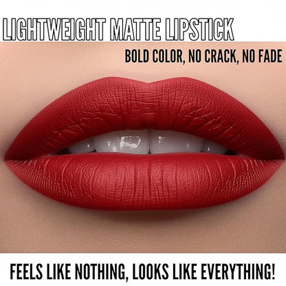 Mynena Classic Red Long Lasting Lipstick for Women Waterproof & Transfer-Proof | Hydrating with Shea Butter | Bold Pigment Matte Color Lip Stain | Talc-Free & Vegan Product that Performs | Lola