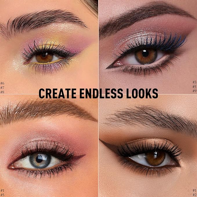 Eyeshadow Stick Shimmer Waterproof Long Wear Eye Brightener Cream to Powder Glitter Eye Shadow Crayon High Pigmented Highlighter Eye Liner Pencil Makeup Crease-Proof Buildable Color, 6 OYSTER