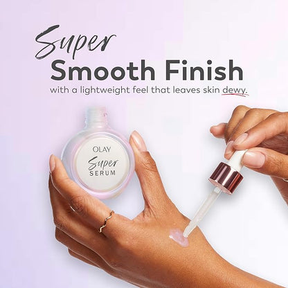 Olay Super Serum Trial Size - Niacinamide, Vitamin C & E, Collagen Peptide, AHA - 5-in-1 Skin Care Benefits - Healthy Glow, Brightening, Hydrating, Smoothing, Firming, Evens Tone, Anti-Aging, 0.4 Oz