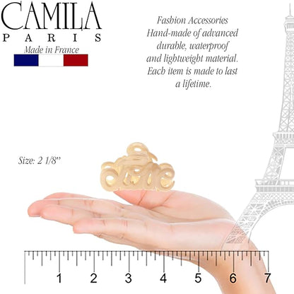 Camila Paris CP3045 French Hair Clip for Women, 2 inch Girls Hair Claw Clips Jaw Ivory Fashion Durable and Styling Hair Accessories for Women, Strong Hold No Slip Grip, Made in France