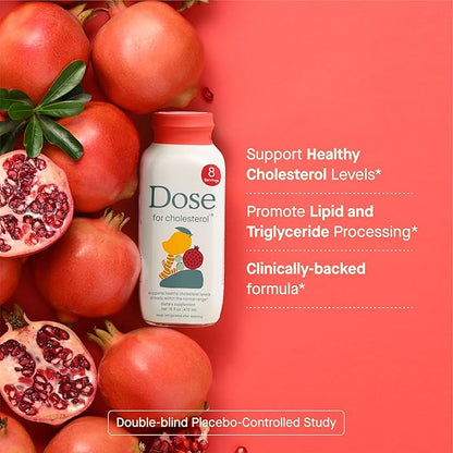 DOSE for Cholesterol Supplements Maintain Healthy Cholesterol Levels and Supports Cardiovascular Health Gluten-Free Vegan Zero Sugar, 16oz Bottle, 3 Pack (3 Week Supply)