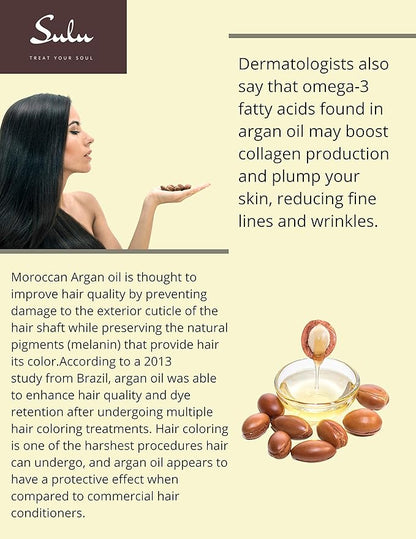 16 Ounces/ 473 ML Pure Certified Organic Cold Pressed Unrefined Extra Virgin Moroccan Argan Oil