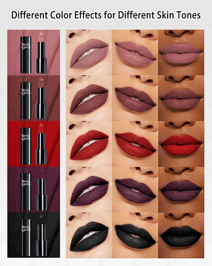 Nude Pink Lipstick Long Lasting for Women, Hydrating Matte Velvet Lip Gloss Nude Liquid Lipstick Intense Lip Color Non Stick Smudge-Proof & Waterproof Lipgloss Bold Glow Goth Lip Stick Makeup-01