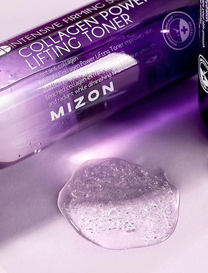MIZON Collagen Power Lifting Toner Hydrolyzed Collagen with Adenosine Vitamin E Moisturizing Skin Booster for Dry Rough and Aging Skin (120ml 4.06 fl oz)