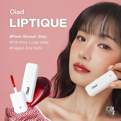 Liptique Korean Lip Stain Peel Off - 24 Hour Long Lasting Lip Tattoo, Waterproof & Transfer Proof, Nourishing & Hydrating Lip Tint for Women, Instant Plumping Lip Tints Peel Off (004 ROSITE)