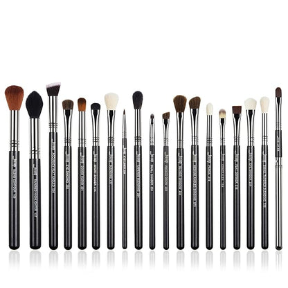 Jessup Brand 19pcs Professional Makeup Brush Pro Set Beauty Eyeshadow Blending Eyeliner Smoked Sloom Cosmetics Tool kit T131 Silver/Black