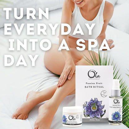 Ola Tropical Apothecary Passion Fruit Gift Set - Body Butter, Deep Sea Mist, and Bath Ritual