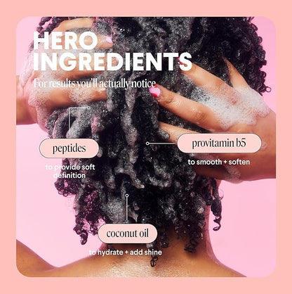 MONDAY HAIRCARE Curl Define Shampoo + Conditioner Set (2 Count) 12 oz Each Nourishes Curls, Tames Frizz, Coconut Oil and Shea Butter Enhance Shine, 100% Recyclable Bottle