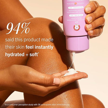 First Aid Beauty - KP Smoothing + Brightening Body Lotion with 10% AHA, Lactic Acid, Urea + Colloidal Oatmeal, Exfoliate & Moisturize, Banish Keratosis Pilaris Bumps, NEW Peach Scent (6. 7 fl oz)