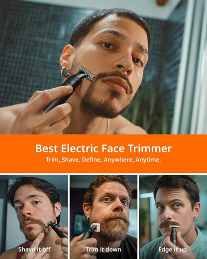 Men's Electic Beard Trimmer with 12-in-1 Rotating Combs - Professional Precision Styling,Magnetic Snap Blade, Wet/Dry Use, USB-C Fast Charge, Travel Friendly - Ideal for All Beard Styles