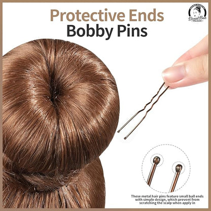 Teenitor Hair Bun Maker for Kids Girls - Hair Donuts, Ballet Bun in 4 Sizes, Light Brown