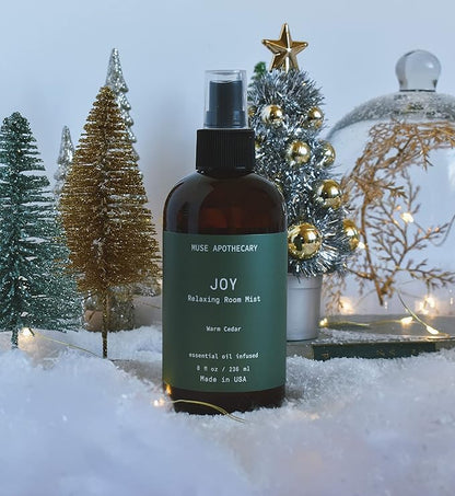 Muse Apothecary Room Ritual - Botanical Collection - Christmas Room Spray, Aromatic and Relaxing Room Mist, Air Freshener Spray, Infused with Natural Aromatherapy Essential Oils - 8 oz, Warm Cedar