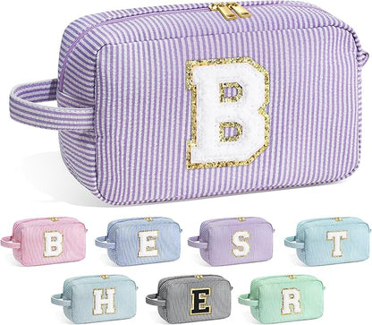 YOOLIFE Bridesmaid Proposal Gifts - Bridal Shower Gifts, Bride To Be Gifts, Bridesmaid Gifts for Wedding Day, Maid of Honor Gifts, Bachelorette Party Gift for Bride, Initial Makeup Bags for Women B