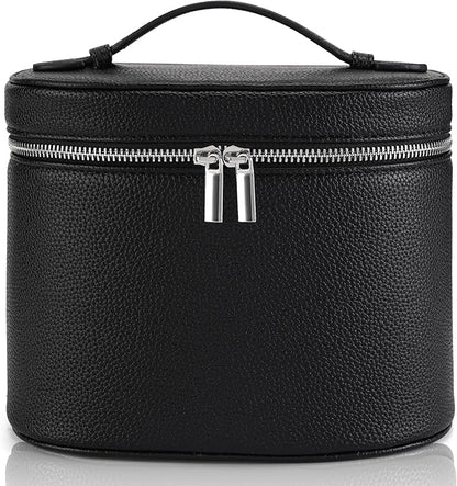 Makeup Bag Vanity Case Cosmetic Bag with Removable Divider Travel Toiletry Bag for Women Portable Make up Box Organizer, Black