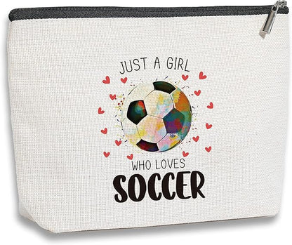 KDXPBZ Soccer Cosmetic Bag - Coach & Team Gifts for Lovers, Players, Fans - Birthday Gifts for Women, Friend, Sister, BFF, Bestie