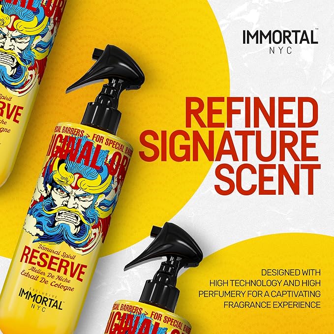 Immortal NYC Reserve Samurai Spirit, After Shave For Men Body/Face 17oz- Moisturizing & Refreshing- Spicy Floral Scent, Men's Cologne