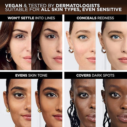 L'Oreal Paris True Match Super-Blendable Foundation, Medium Coverage Liquid Foundation Makeup, C3, Light Medium, 1 Fl Oz