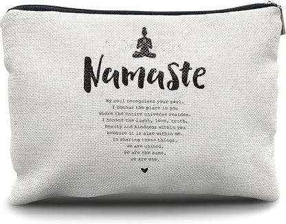 Nogrit Yoga Gifts: Namaste Mindfulness Zen Makeup Bag for Women, Yoga Lovers