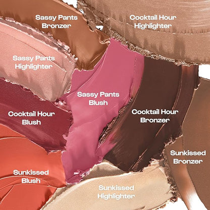 Alleyoop Stack The Odds - Stackable Makeup Palette - Cream Blush, Contour, Bronzer & Highlighter Blendable Cream Make up Palette - Natural, Glowy Finish - Makeup Stacks for Travel, Sassy Pants