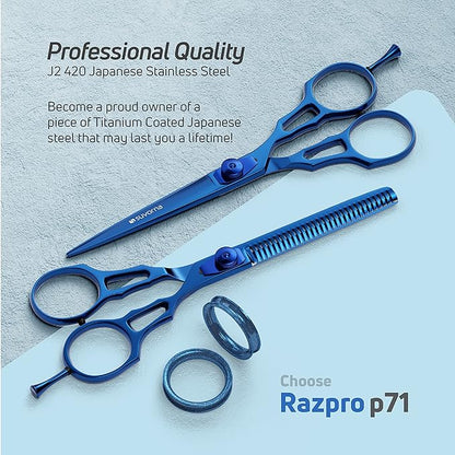 Suvorna Hair Cutting Scissors Professional with Thinning Shears for Hair | 2 Pcs Hair Shears | J2 Japanese Stainless Steel Professional Hair Scissors | 5.5" Hair Shear Professional.