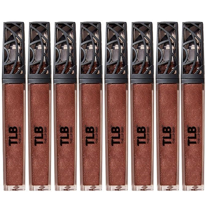 The Lip Bar - Lip Gloss, Extra (Brown Shimmer) 8-Pack - Gloss Up Sheer Finish - Smooth, Not Sticky Formula - Coconut Oil, Olive Oil, Argan Oil & Vitamin E - Vegan & Cruelty Free - .30 fl oz