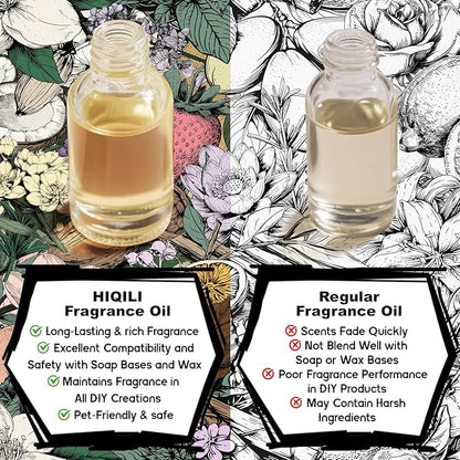 HIQILI Jasmine Fragrance Oil for Aromatherapy Diffuser, Floral Scent for Candle, Perfume Making, Skin Care, Laundry Essential Oil - 1 Fl Oz