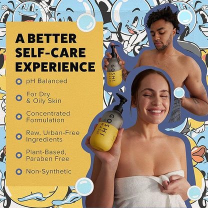 GOSHI Super Vitamin Body Wash 3.4 oz - pH-Balanced Exfoliating Body Wash for Men and Women - For All Skin Types